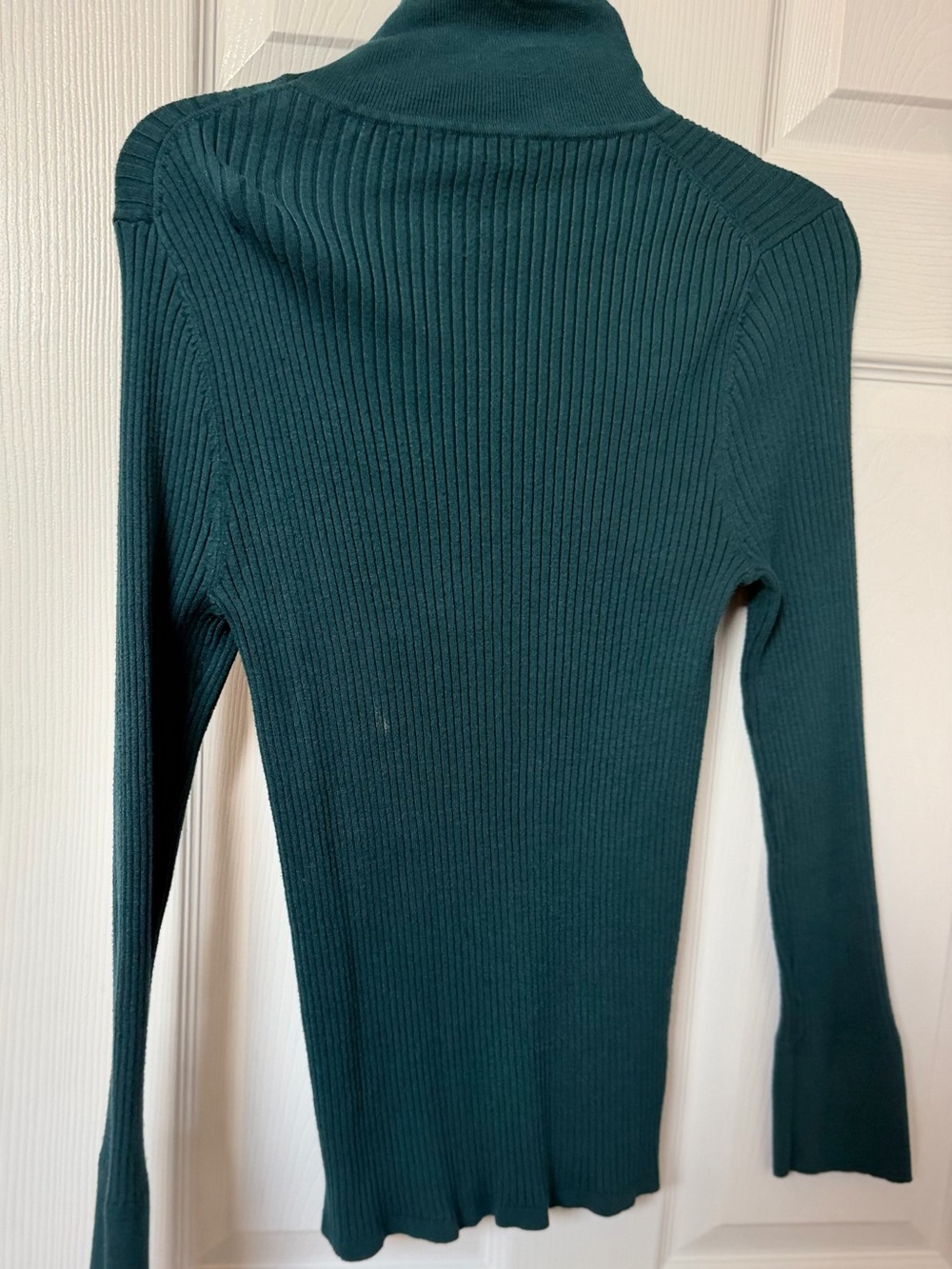 LOFT XL Deep Teal Ribbed Turtleneck Long Sleeve Sweater woman XL, fall sweater